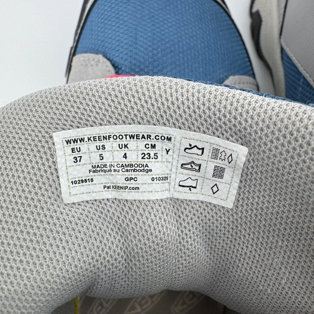 KEEN Kids 1029518 Grey Blue Pink High Top Hiking Boots Sneakers Size‎ 5Y